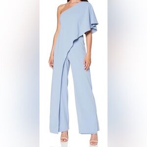 Adrianna Papell Light Blue Asymmetrical Jumpsuit